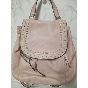 MICHAEL KORS Riley Pink Pebbled Leather Studded Backpack - EUC